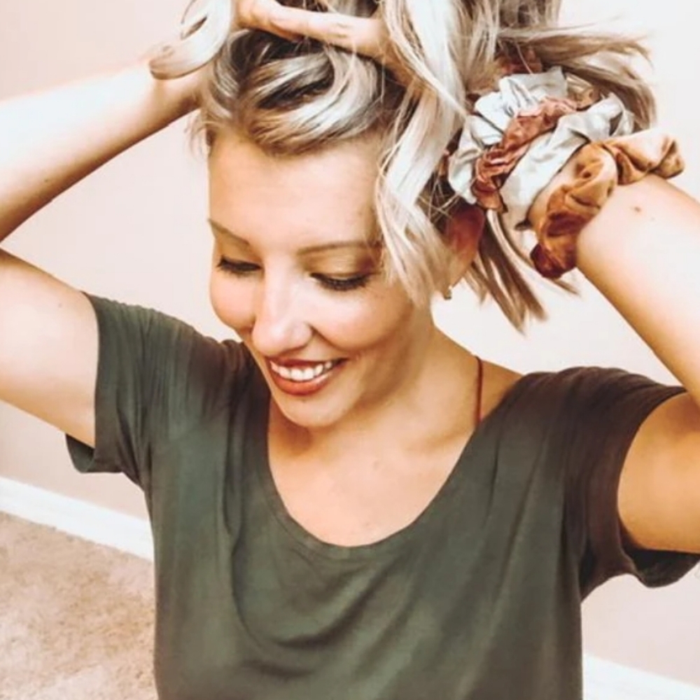 kit-sch Tie Dye Scrunchie--Rust 5pk - Picture 5 of 7